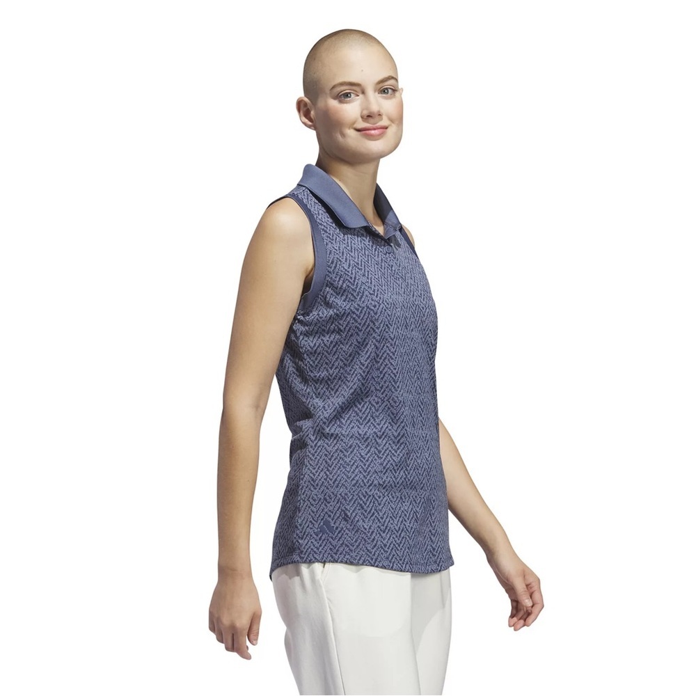 Adidas Ultimate365 Jacquard Sleeveless Polo - Picture 2 of 8